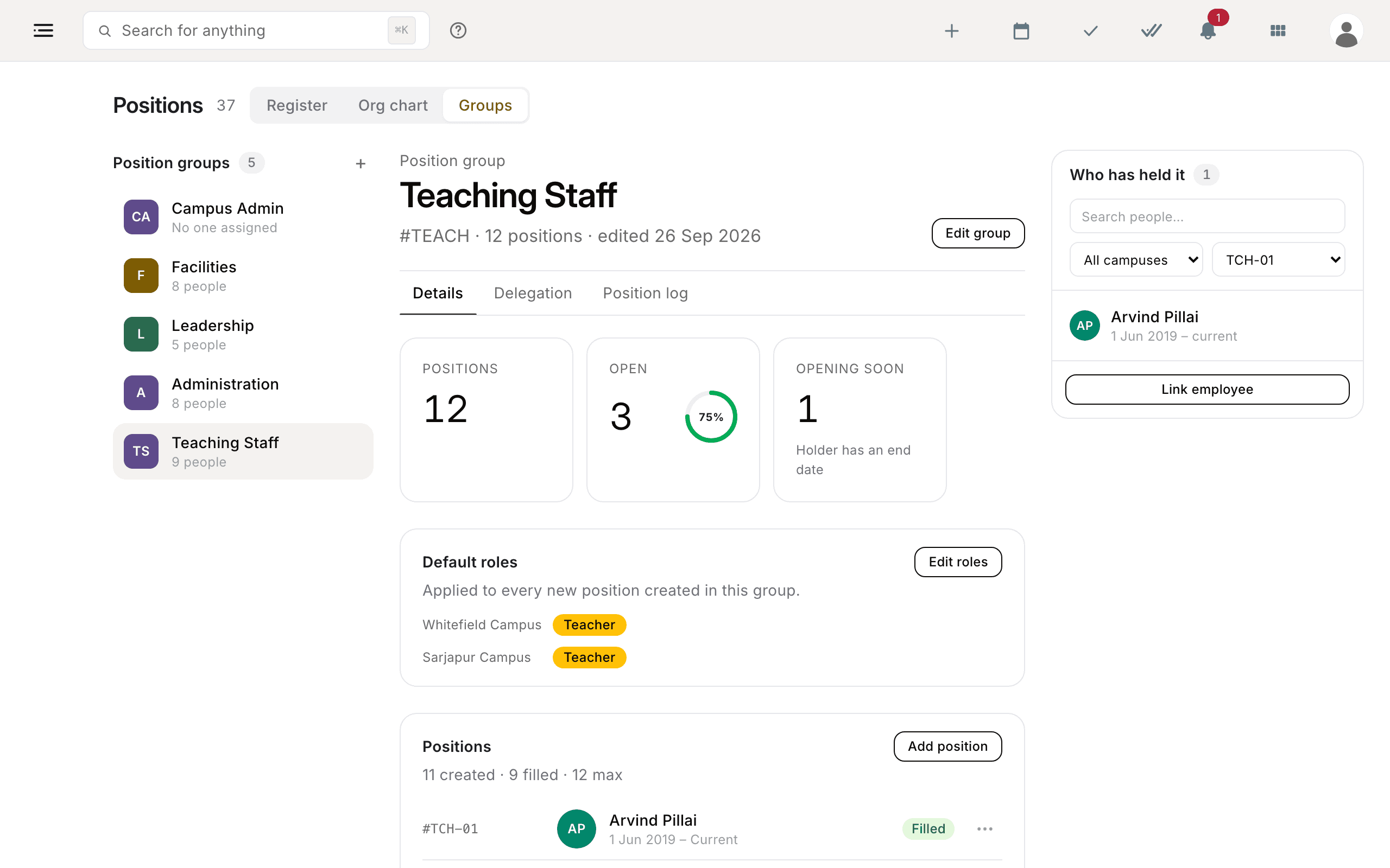 HR & People screen